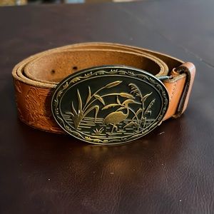 Leather Embossed belt 44” XL